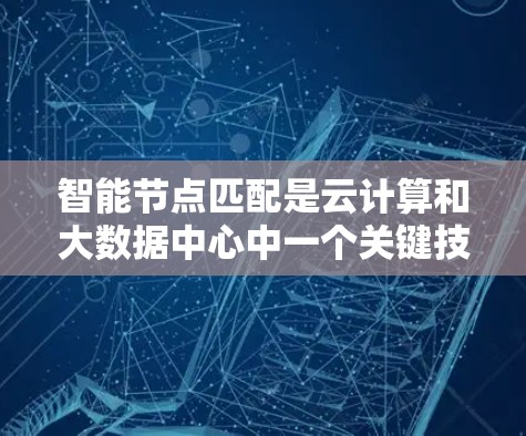 智能节点匹配是云计算和大数据中心中一个关键技术,用于优化资源分配和处理能力。以下是该技术的详细解释 智能节点匹配是云计算和大数据中心中一个关键技术,用于优化资源分配和处理能力。以下是该技术的详细解释